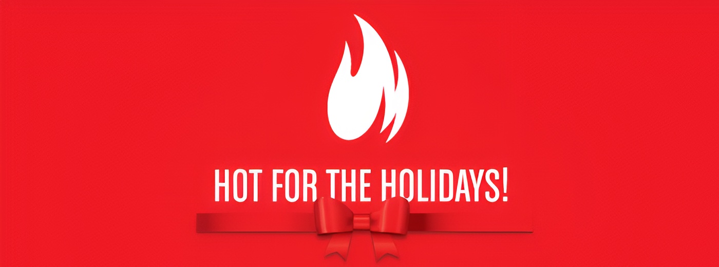 Holiday banner with red bow