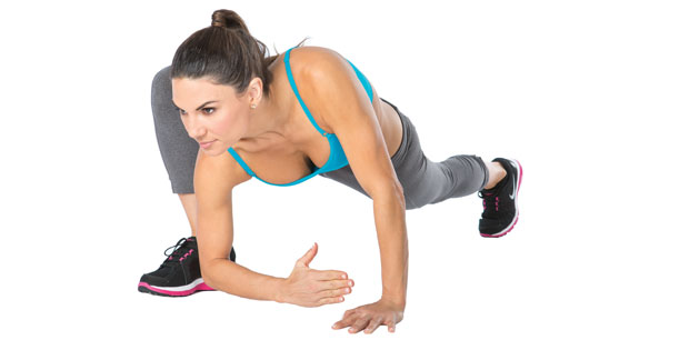 Athlete stretching in a lunging position